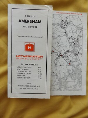 A MAP OF AMERSHAM AND DISTRICT VINTAGE PAPERBACK