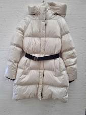 Max Mara Weekend White Down Jacket Key With A Belt White/black Small