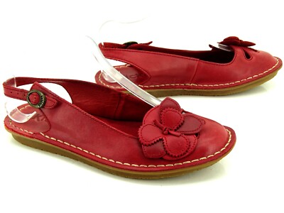 Kickers Schuhe Sandalen Damen Sandaletten  Gr. 38 Leder Rot TOP
