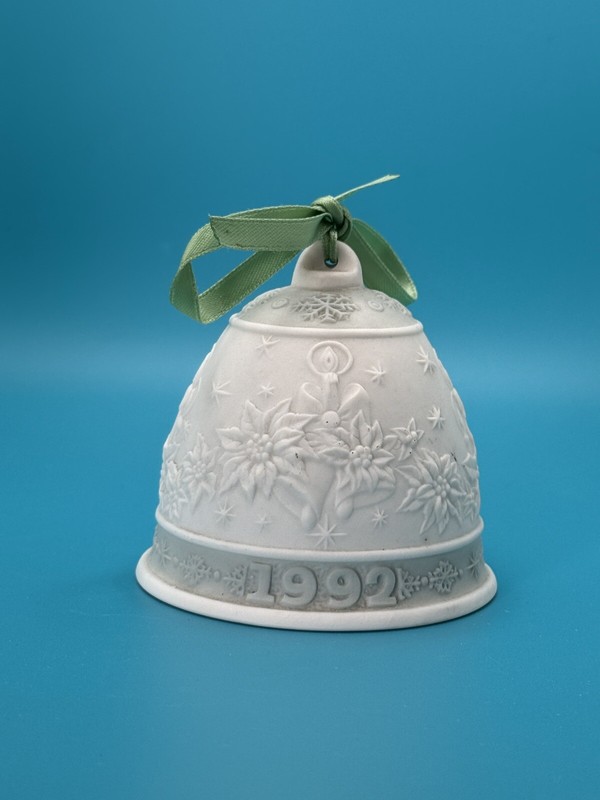 Vintage Lladro 1992 Christmas Porcelain Bell Ornament Handmade in Spain!