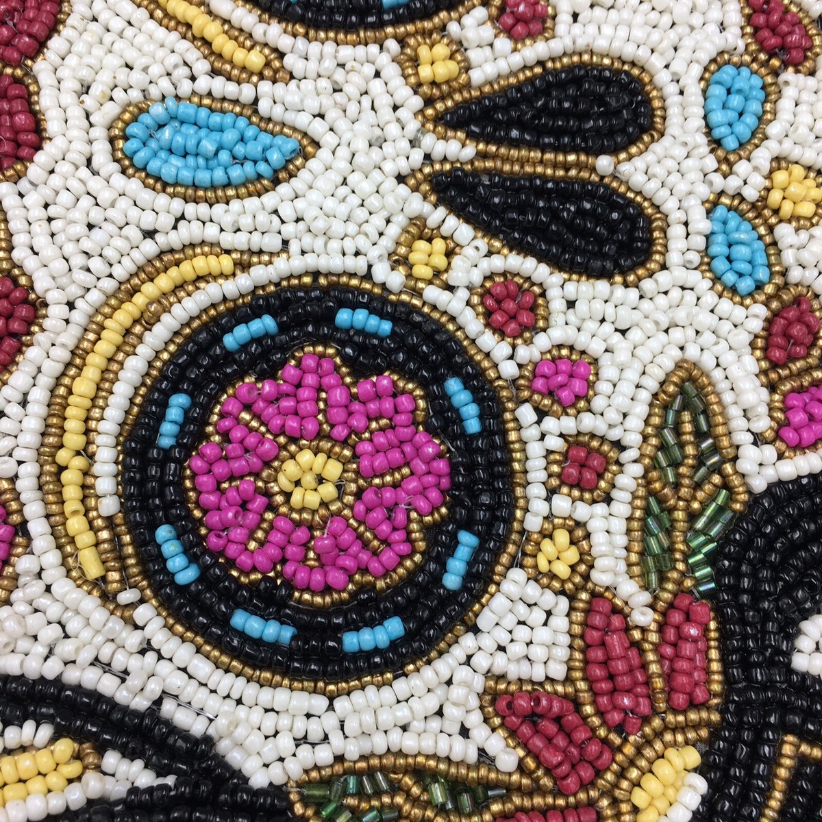 Cynthia Rowley Beaded Sugar Skull Table Runner Halloween Day