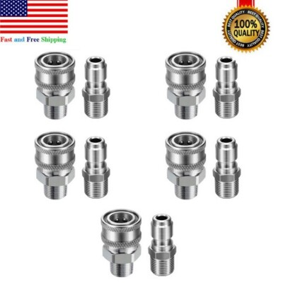 #ad 5 Packs 3 8’’ Pressure Washer Adapter Set Quick Connect Kit 5000PSI $33.59