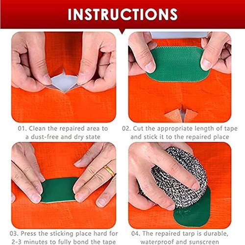 Tarpaulin Repair Tape Self-Adhesive Repair Waterproof Patches for Awning Tent - Picture 8 of 16