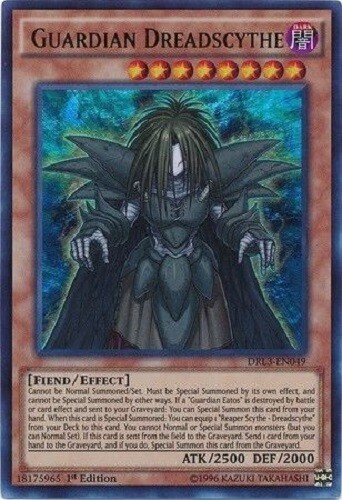 GUARDIAN DREADSCYTHE (DRL3-EN049) - YuGiOh Ultra Rare 1st Ed. Monster - Picture 1 of 1