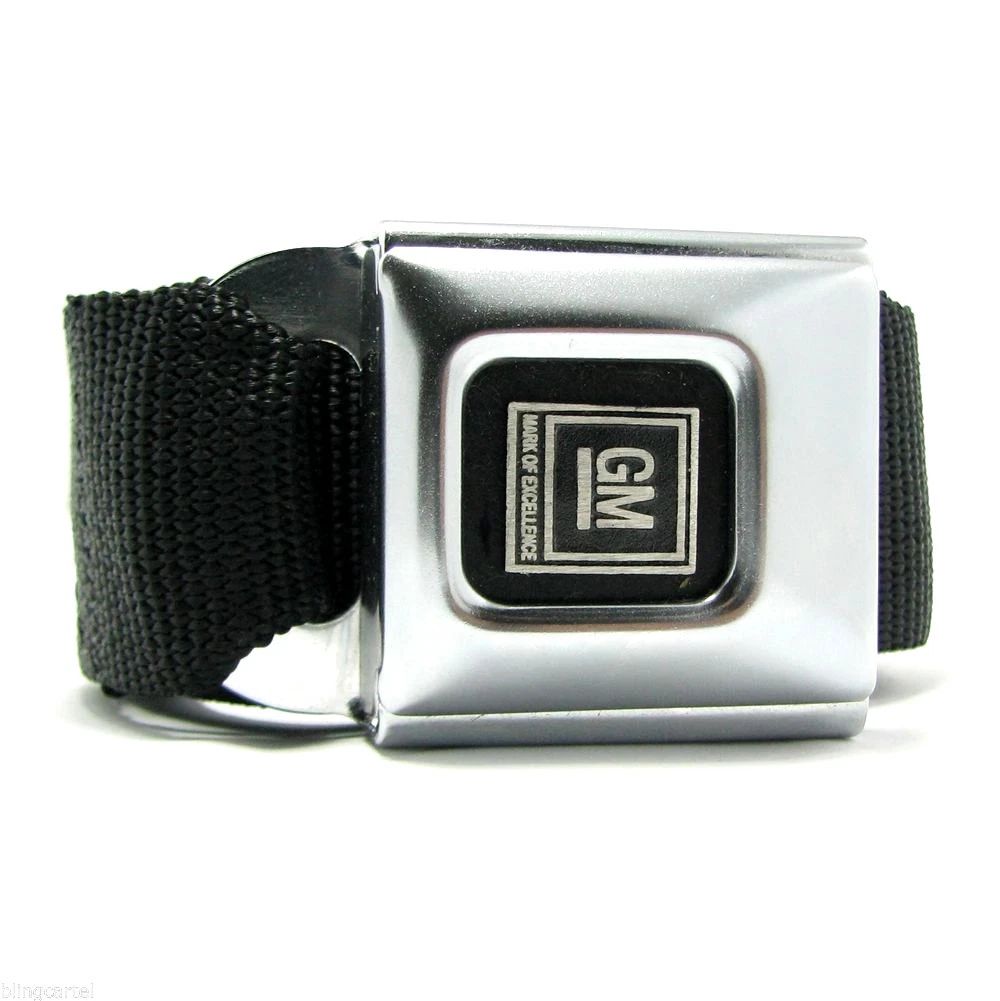 GM Blue & White Logo Seatbelt Style Black Belt Official