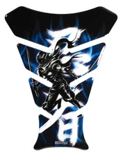 Tank pad 3D motorcycle sticker Ninja flames blue paint protection tank protec...