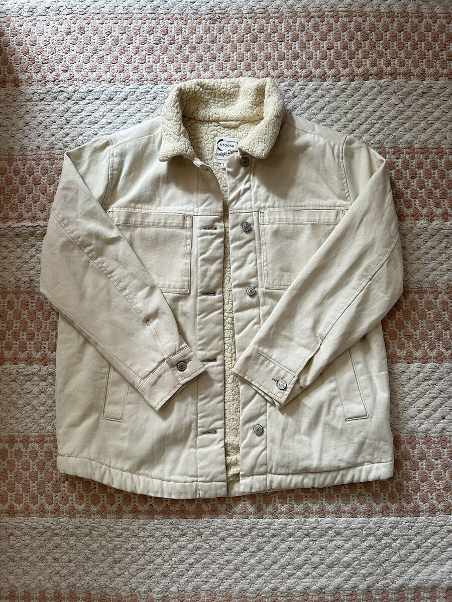 NWT Stoosh Vintage Denim Trendy Cream Button Up Sherpa Lined NWT Stoosh Vintage Denim Trendy Cream Button Up Sherpa Lined