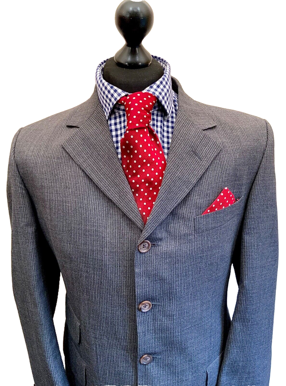 Giacca blazer YSL YVES SAINT LAURENT spilla righe EU 50R UK 42 immacolata