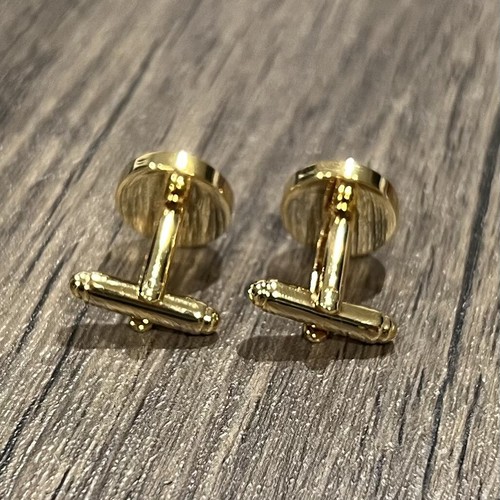 Round Gold Rim Onyx Cufflinks And Shirt Studs (6pcs) Set Men Wedding Gift In Box - Picture 8 of 8