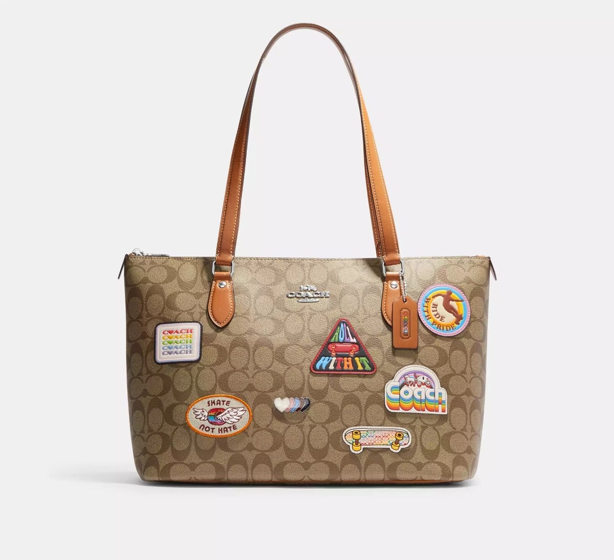 国内即発 COACH カタツムリ プリント ギャラリー トート CV268 Coach CV268 Gallery Tote Bag with Snail Print Chalk multi