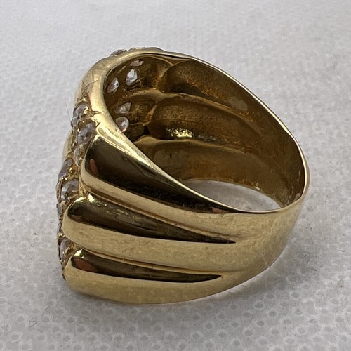 Elegant Solid 18K Yellow Gold White CZ Unisex HANDMADE Band Ring 7.8gr. Size 7.5 - Picture 2 of 12