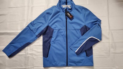 NEW RLX RALPH LAUREN MEN'S WATER REPELLENT HOODED BLUE JACKET SIZE M