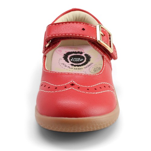 Livie And Luca Libra Girls Mary Jane Sandals 12M Leather Red Breathable - Picture 15 of 17