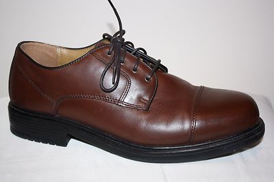 NUNN BUSH BROWN LEATHER LACE UP CAP TOE OXFORD LOAFER SHOES 