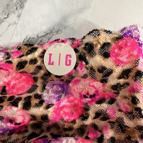 PINK Victoria's Secret Large Lace Bandeau Bra Animal Print Pink Purple Comfort - Picture 8 of 11