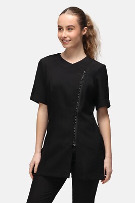 La Beeby Strass Frontreißverschluss Tunika Schönheitssalon Spa Massage Arbeitskleidung Uniform