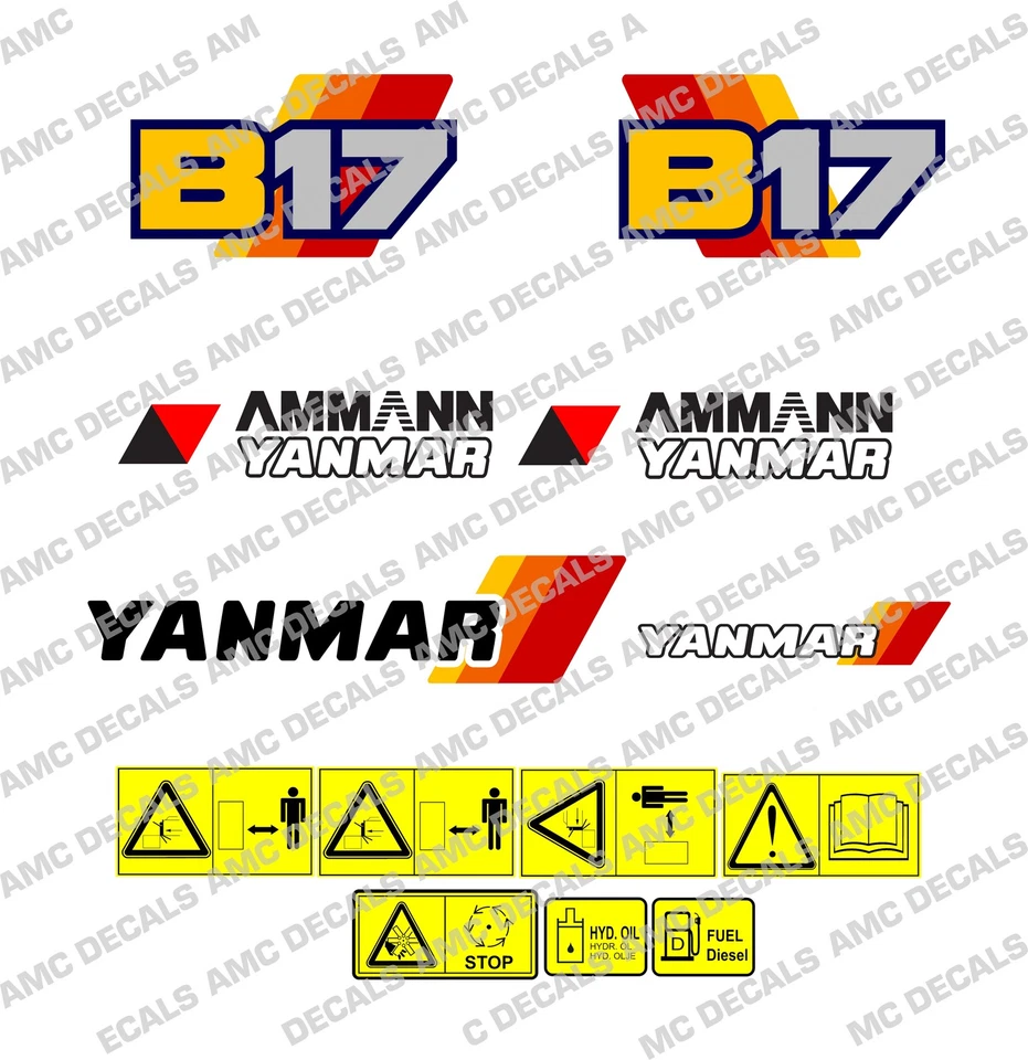YANMAR B17 DIGGER DECAL STICKER SET - image 1 of 1