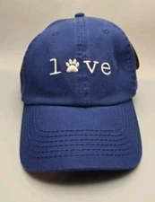 Open Road Brand Blue Adjustable Dog Love Cap One Size New with Tag