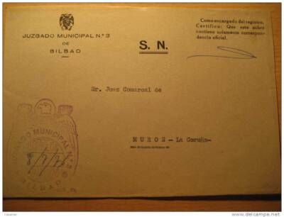 BILBAO EUZKADI PAIS VASCO 1976 Juzgado Municipal N�3 Court Of Justice FRANQUICIA