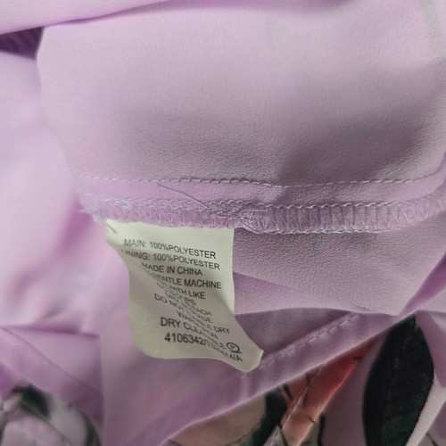 Tokito Womens A-line Dress Size 10 Purple Pink Floral Sleeveless Elastic Waist - Picture 12 of 13