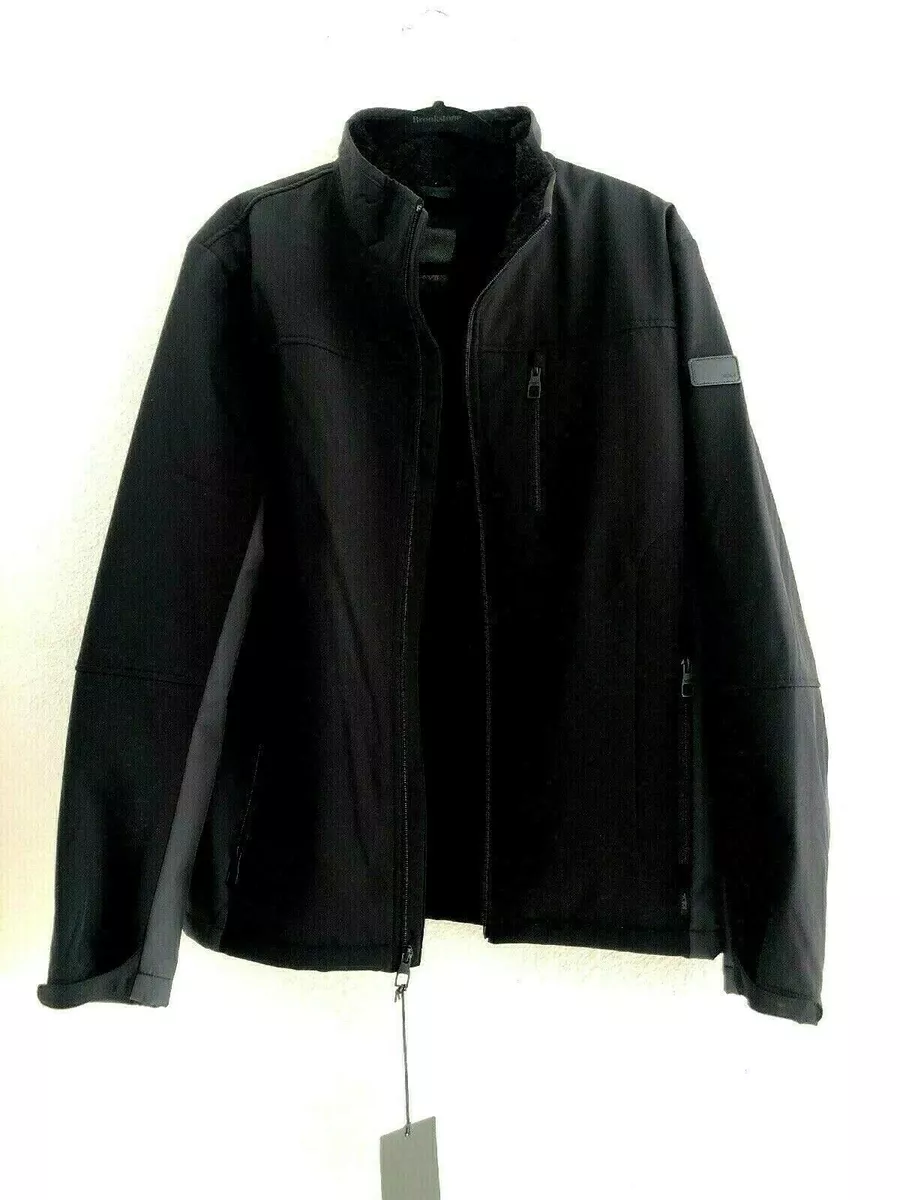 TUMI Men s Stretch Softshell Black and Grey Jacket Faux Fur Lining NWT SMALL