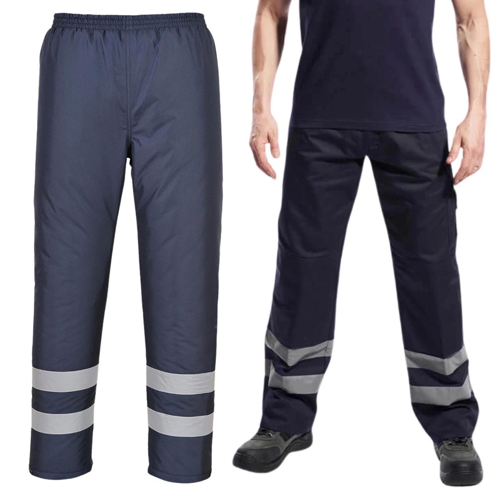 PORTWEST Hi-Vis Iona Winter Thermal Trousers Waterproof Fully Lined Padded Work