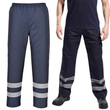 PORTWEST Hi-Vis Iona Winter Thermal Trousers Waterproof Fully Lined Padded Work