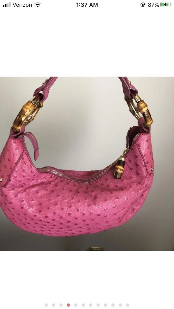 Gucci Exotic Leather Bamboo Handle Bag