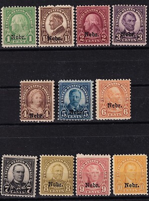 stamps 3.1～ MATT'S STAMPS SCOTT #669-#679 NEBRASKA OVERPRINT SET, MH/MNH, CV