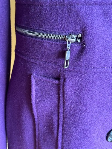 NWT $149 Ladies NY&Company Purple Wool BlendLined Coat Zipper Accent Pockets - Picture 4 of 18