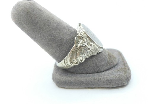 Vintage Silver Plate Flying Eagle With Arrow Ring Patriotic Military Sweetheart - Picture 2 of 11
