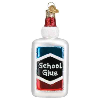 Old World Christmas SCHOOL GLUE (32579) Glass Ornament w/OWC Box