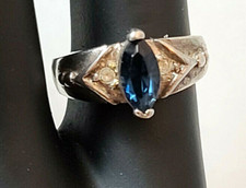 925 STERLING SILVER W/ STUNNING BLUE STONE - SIZE 6 1/2