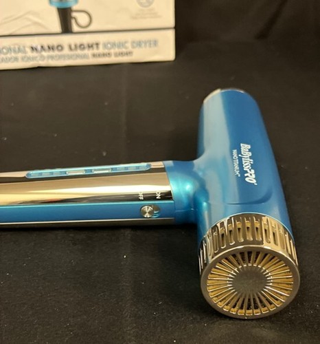 BabylissPRO Nano Titanium BNTC9200 Silver Blue Electric Professional Hair Dryer - Zdjęcie 10 z 12