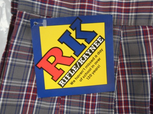 Girls R/K Red & Gray Plaid Kick Pleat Uniform Skirt Reg. & plus Sizes 6 -18 1/2 - Picture 4 of 5