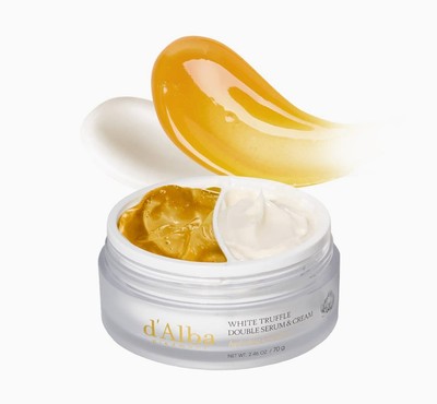 Italian White Truffle Double Serum & Cream, Vegan Skincare, 2-in-1 Face Moist...