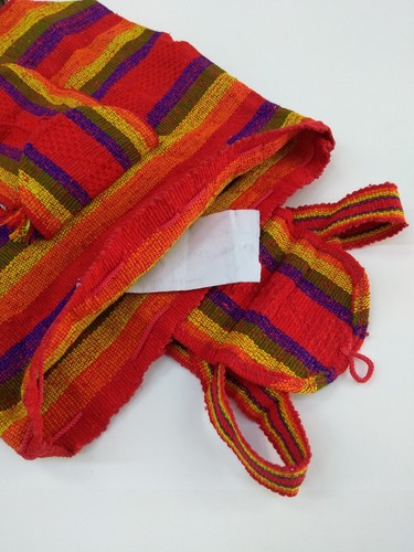 RASTA Bag Beach Hippie Baja Ethnic Backpack Made in Mexico Unisex RAINBOW Tassel - Picture 5 of 6