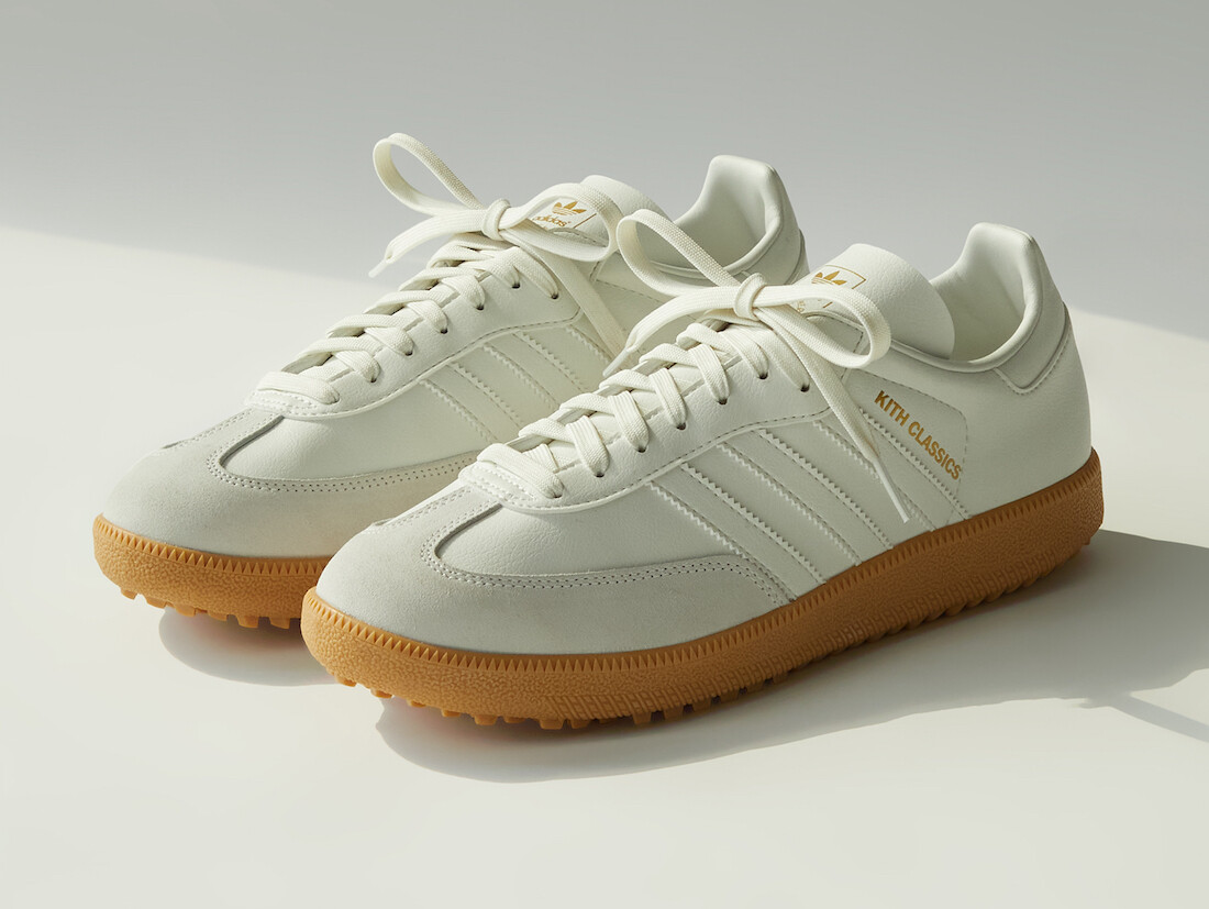 Size 12 - Kith x adidas Samba Spikeless Golf White Green for sale