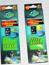 10x Forellenhaken mit Fluorocarbon-Vorfach mi...
