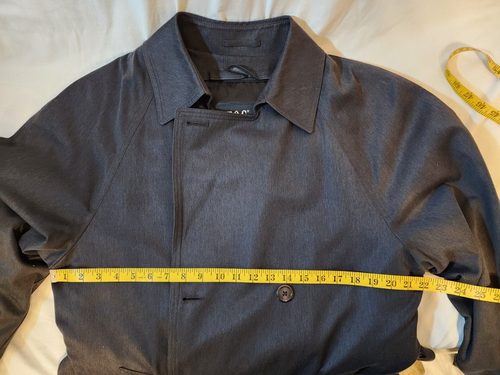 London Fog Button Down Trench Coat Mens 38R Gray Wool Liner Zipout Vintage USA - Picture 16 of 17