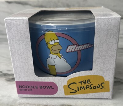 The Simpsons Noodle Bowl With Lid, Homer Simpson Ceramic Noodle Bowl