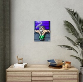 Final Fight (Mighty) Hagar 8bit Game Art 8x10inch Nintendo NES Artwork capcom