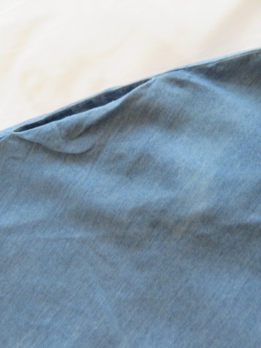 DENIM & CO PRETTY BLUE 100% COTTON SHORT DRESS WITH A BIG YOKE COLLAR UK 12 - Picture 7 of 13