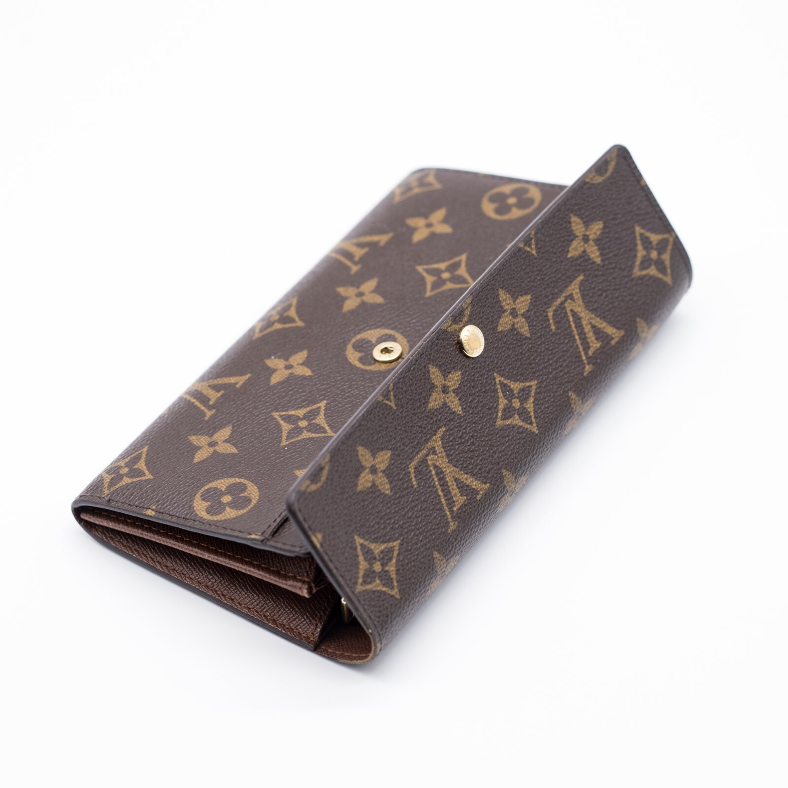 LOUIS VUITTON Sarah Brown Tan Monogram Coated Canvas Snap Flap