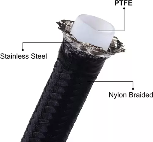TH350 700R4 TH400 SS Braided Transmission Cool Hoses Lines Fits For Chevy Ford - Picture 7 of 9