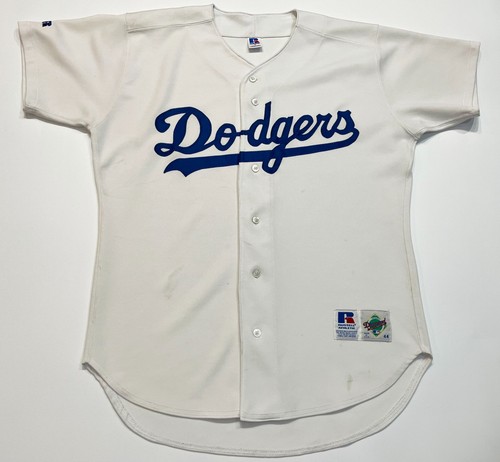 Vintage Russell Diamond MLB Los Angeles Dodgers Jersey Sz 44 White USA blank