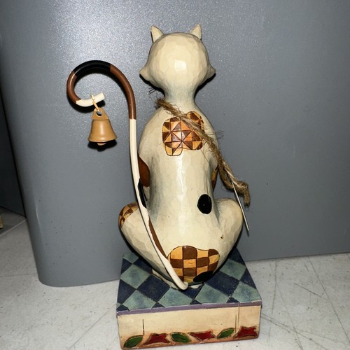 Jim Shore Heartwood Creek V4006927 "Vigilance" Cat W/ Bell Resin Figurine Enesco - Picture 2 of 3