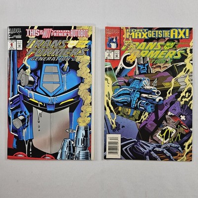 Transformers Generation 2 #1 & #2 Gatefold Cover Marvel Comics 1993 Please Read 