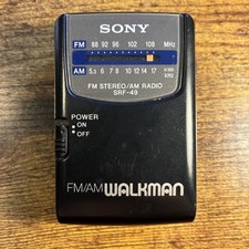 VINTAGE Sony SRF-49 Radio FM/AM Walkman W/ Belt Clip WORKS