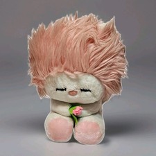 Vintage Dakin Nature Babies Frou Frou 1982 Plush Toy Pink 12 In Holding Rose